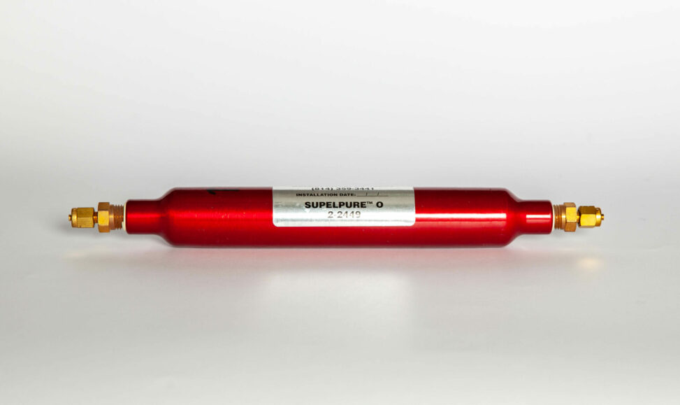 A metal gas purifier cartridge.